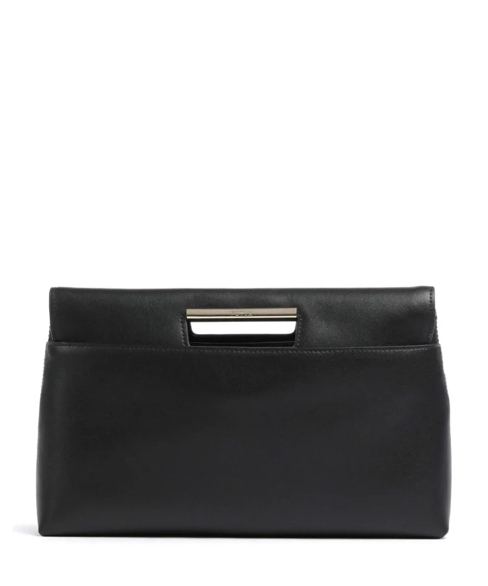 Giada Clutch bag fine grain leather black