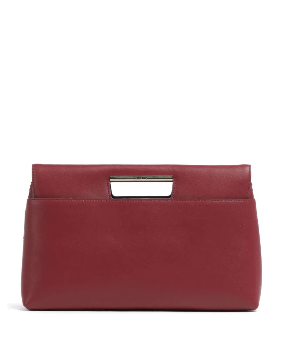 Giada Clutch bag fine grain leather dark red