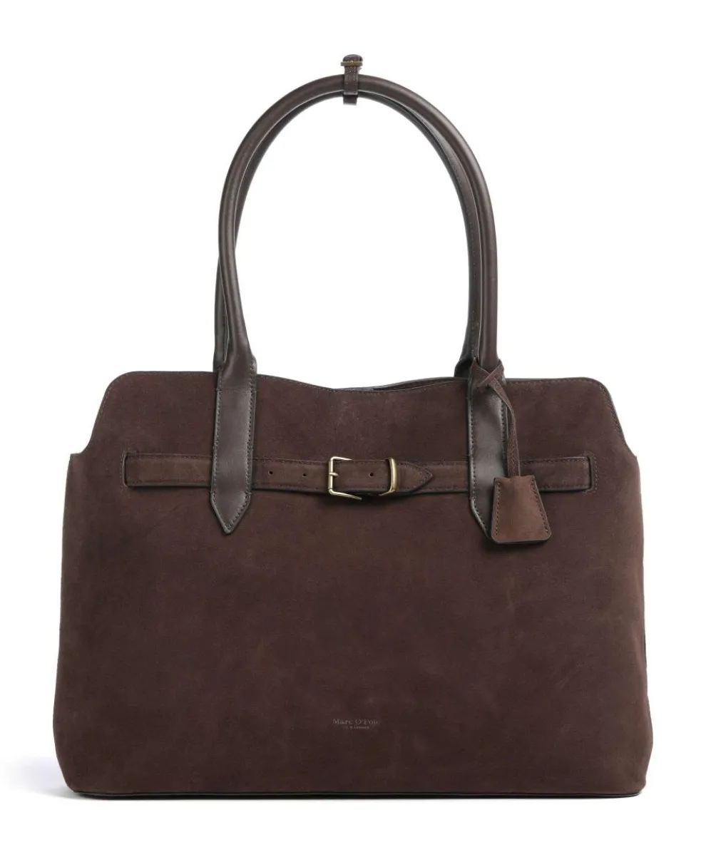 Gina L Tote bag brushed calfskin dark brown