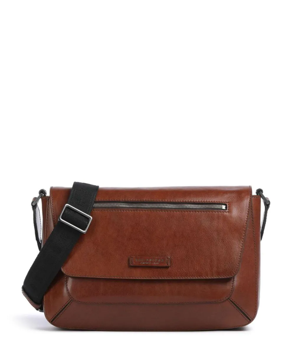 Giulio Messenger bag fine grain cow leather brown