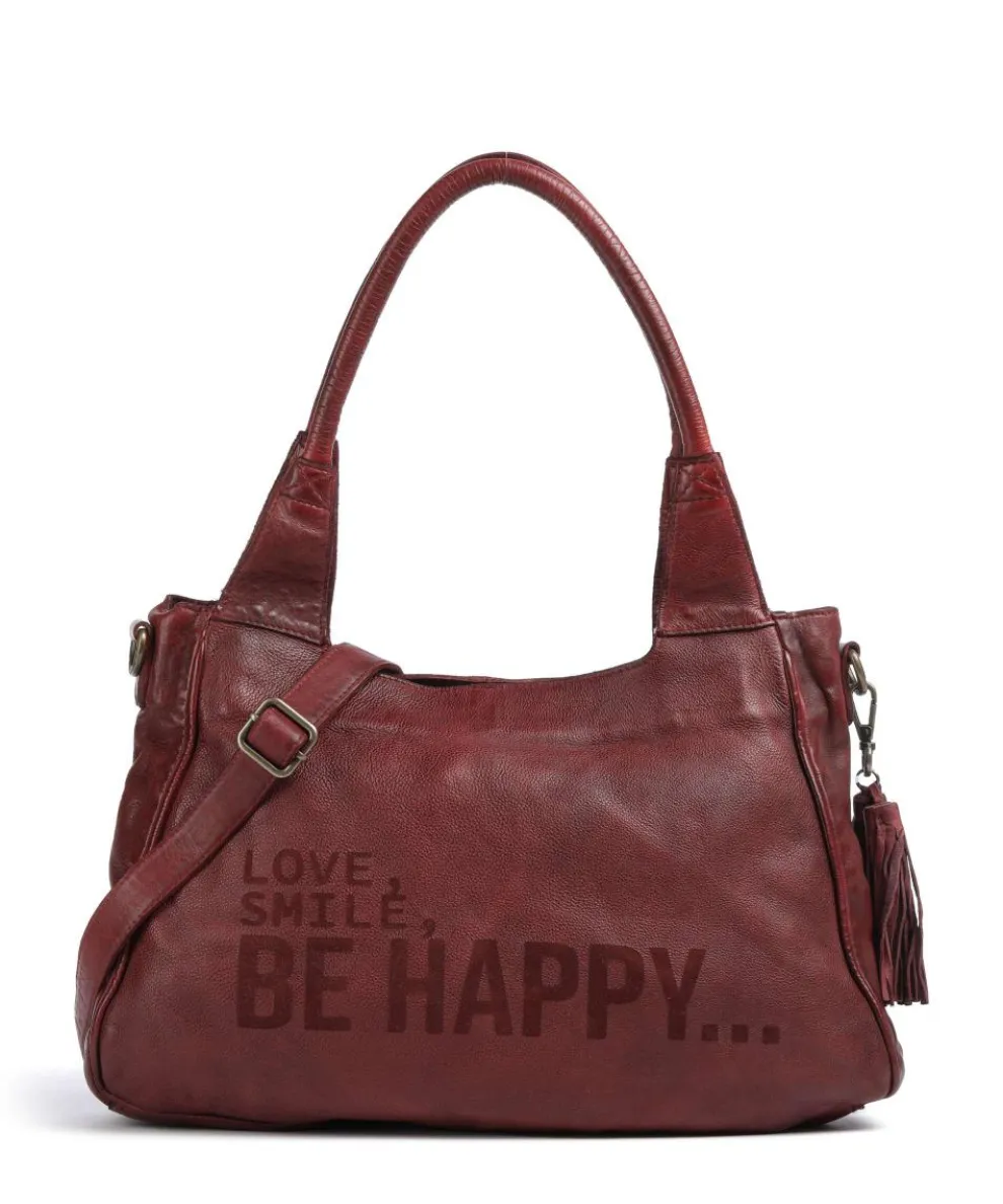 Glücksbrücke 3 Shoulder bag grained cow leather wine
