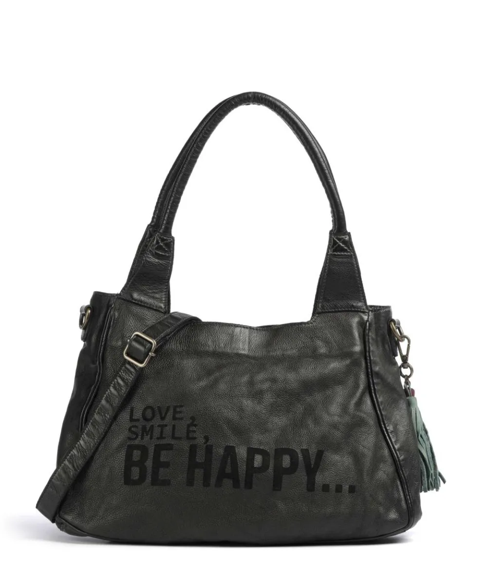 Glücksbrücke 3 Shoulder bag grained cow leather khaki