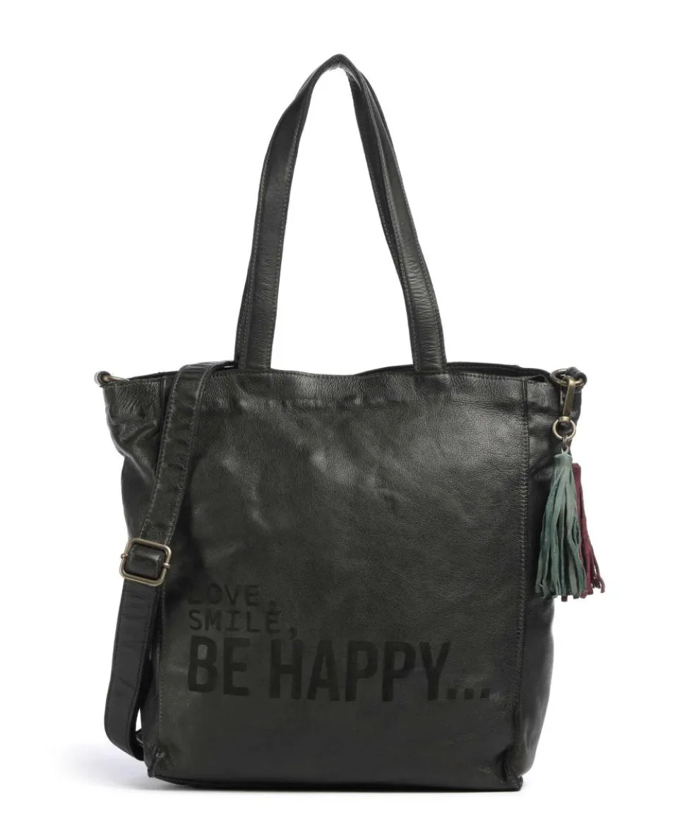 Glücksbrücke 2 Tote bag grained cow leather khaki