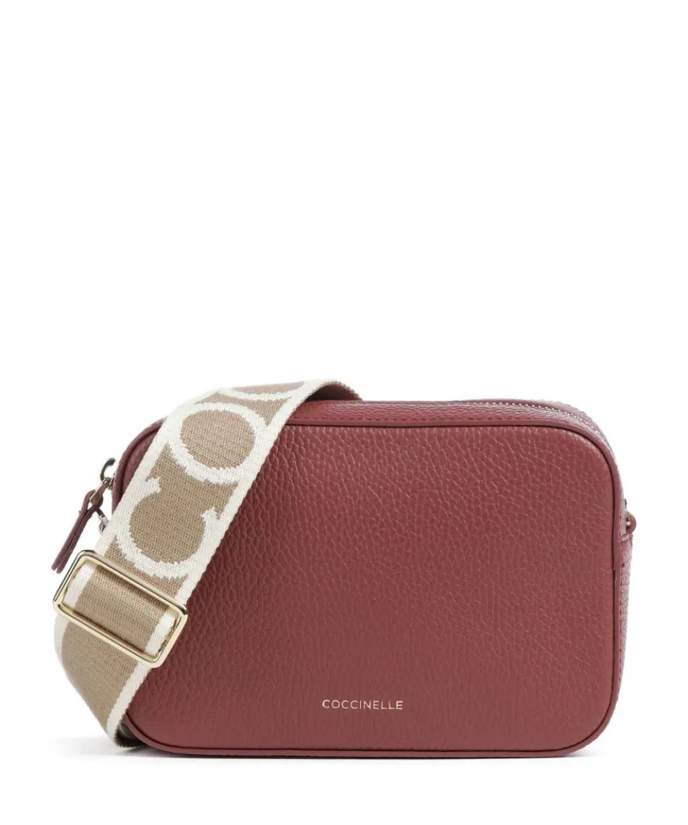 Tebe Crossbody bag grained leather brown