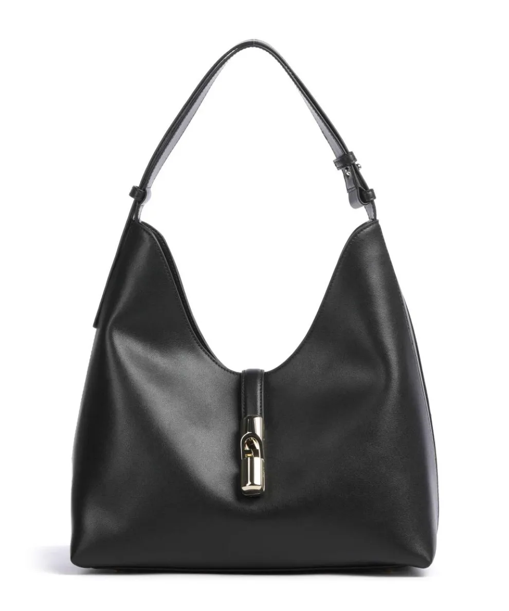 Goccia M Hobo bag softly grained calfskin black