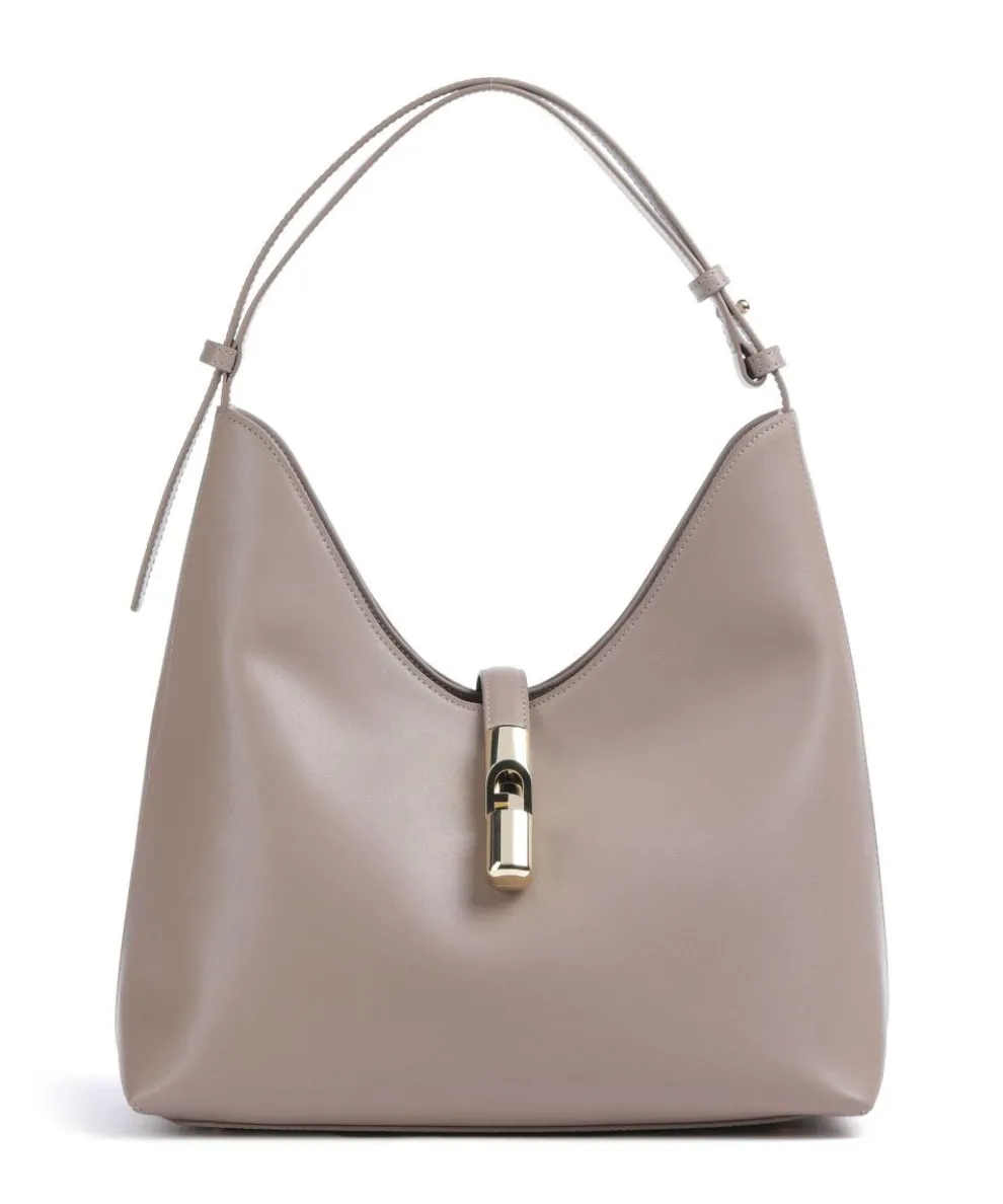 Goccia M Hobo bag softly grained calfskin taupe