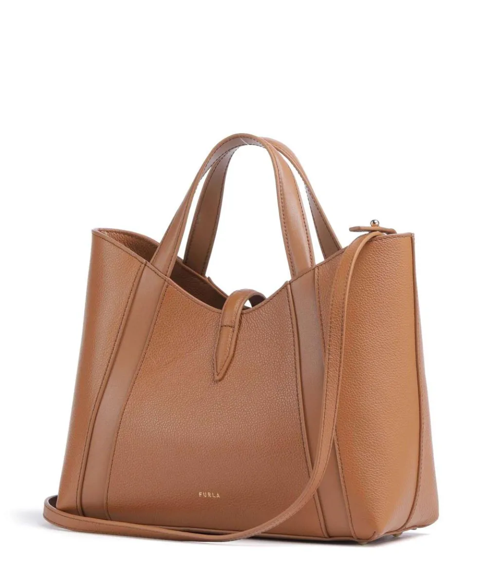 Goccia S Handbag grained leather brown