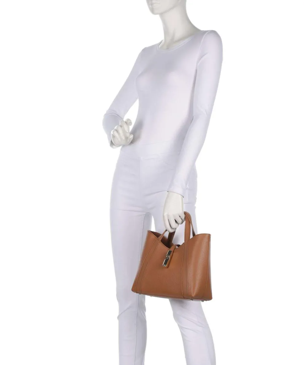 Goccia S Handbag grained leather brown