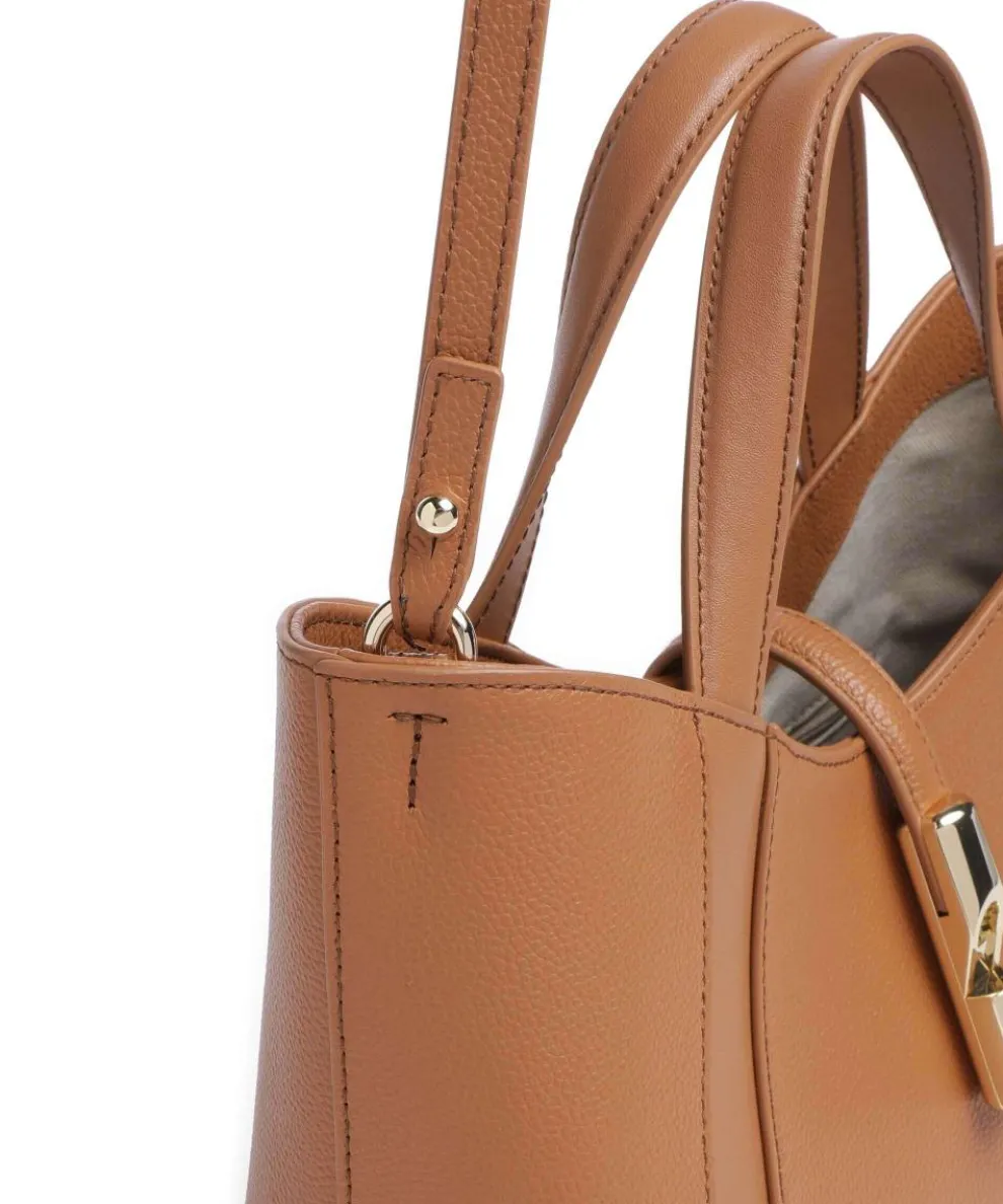 Goccia S Handbag grained leather brown