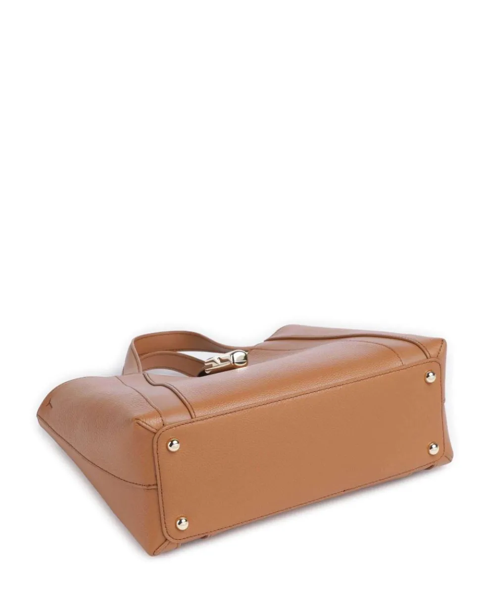 Goccia S Handbag grained leather brown