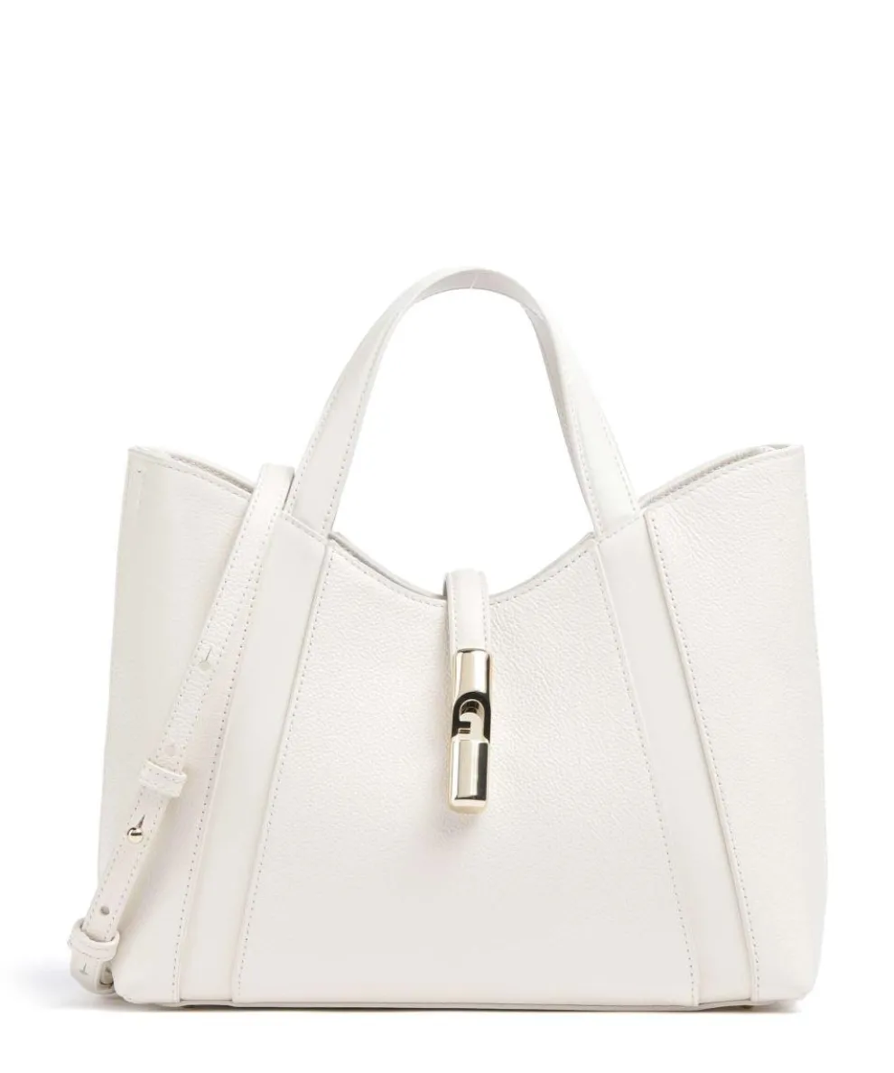 Goccia S Handbag grained leather cream