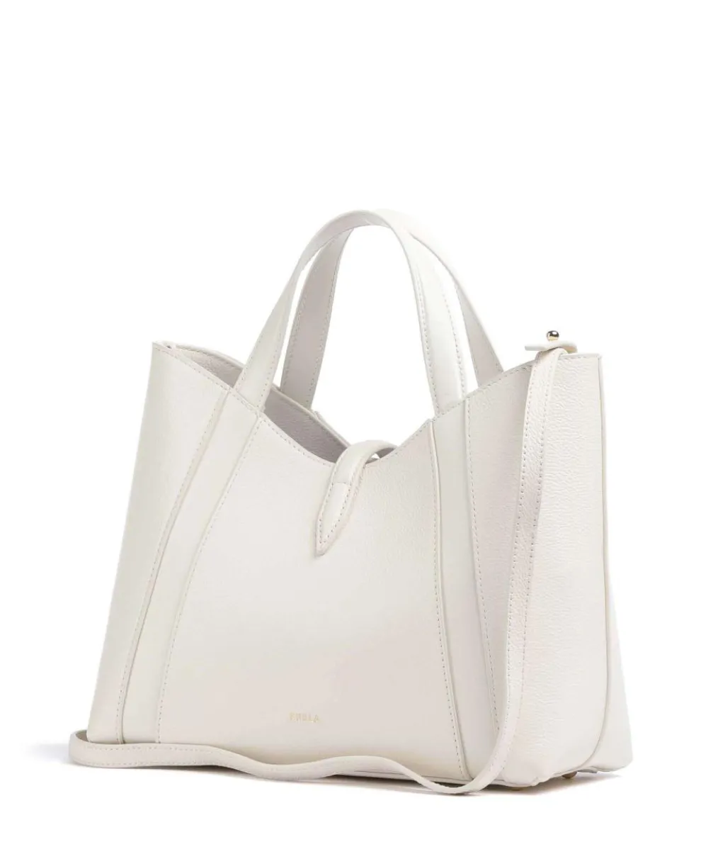 Goccia S Handbag grained leather cream