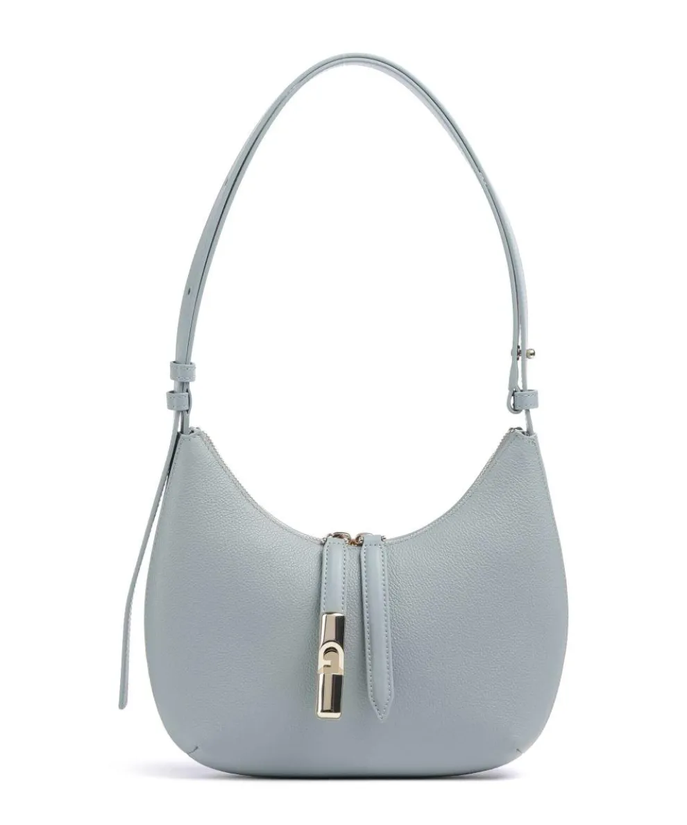 Goccia S Shoulder bag grained calfskin blue-grey
