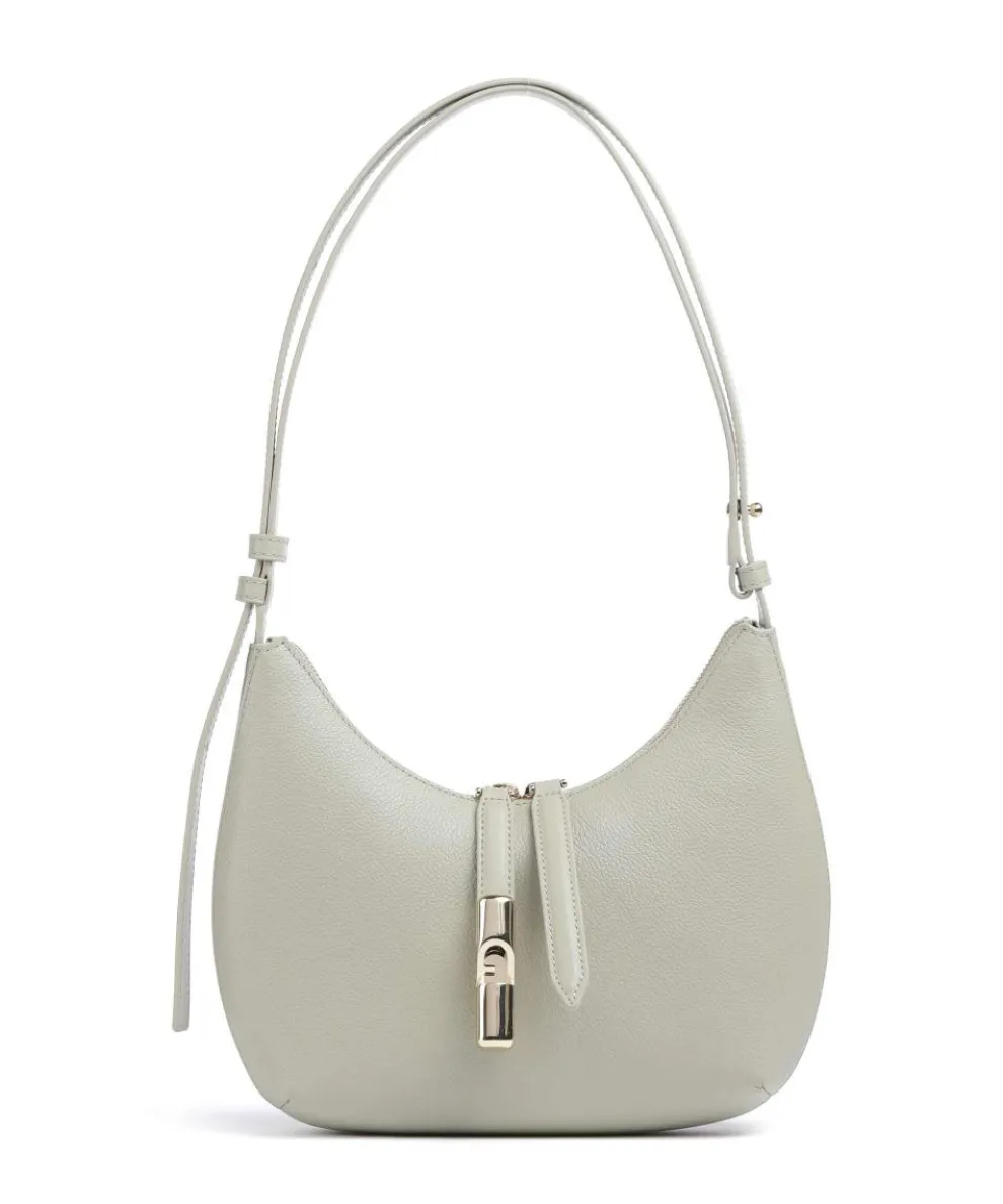 Goccia S Shoulder bag grained calfskin greygreen
