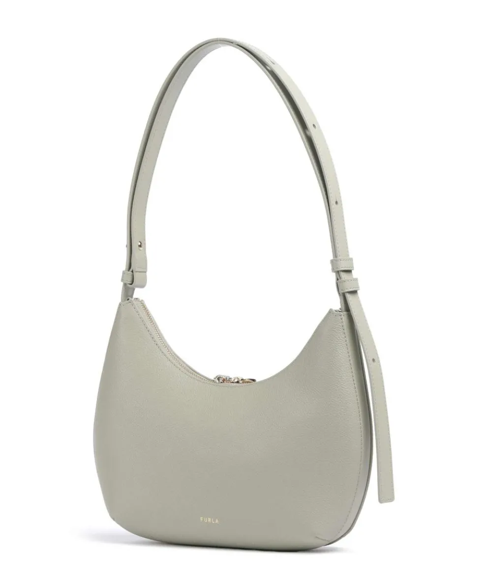 Goccia S Shoulder bag grained calfskin greygreen