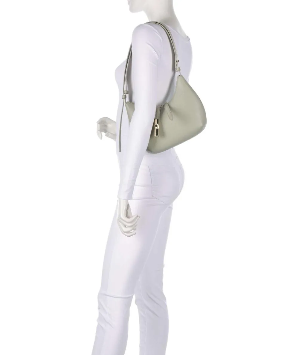 Goccia S Shoulder bag grained calfskin greygreen
