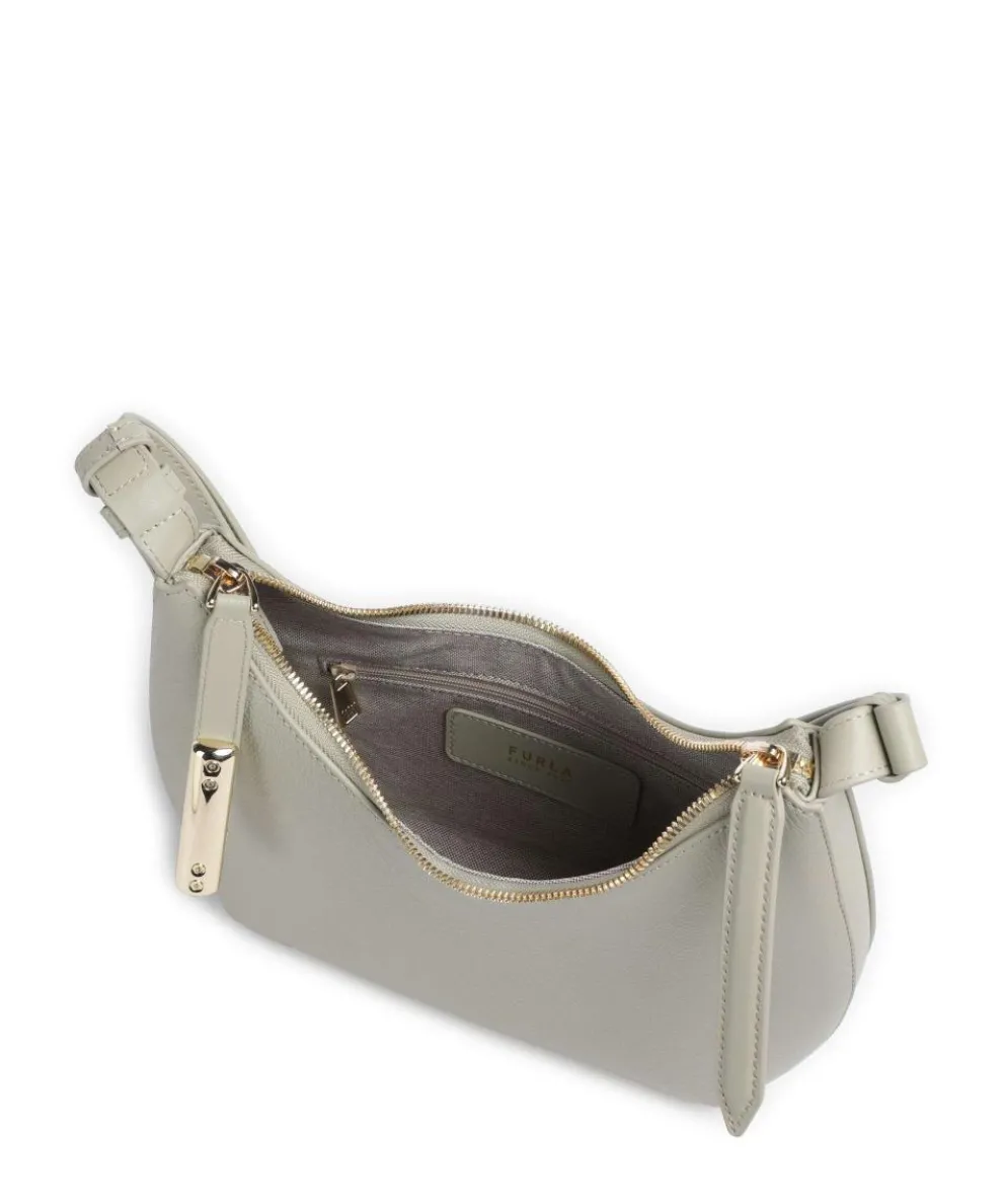 Goccia S Shoulder bag grained calfskin greygreen