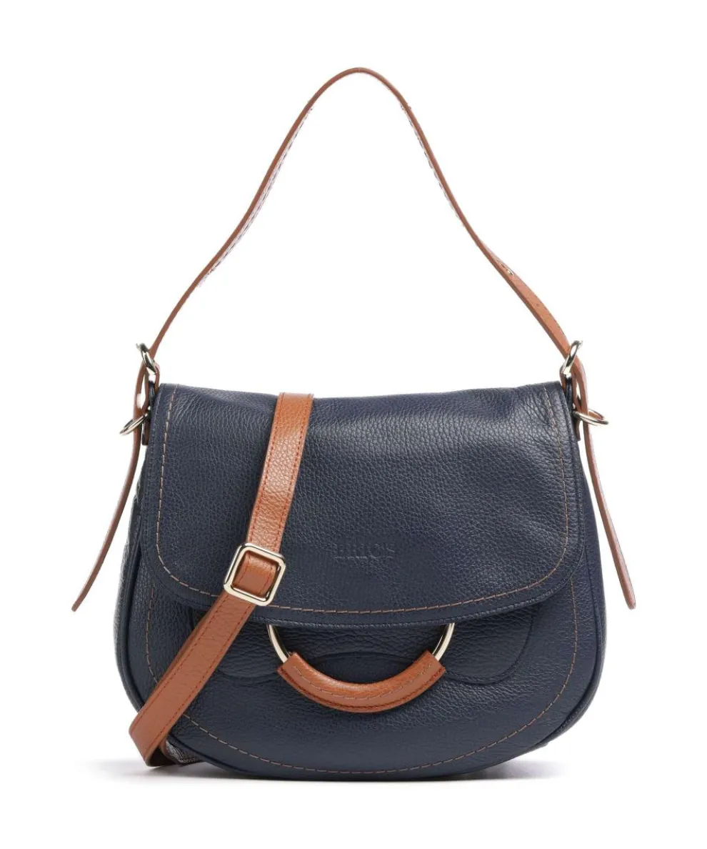 Gondola Stella medium Shoulder bag grained leather dark blue
