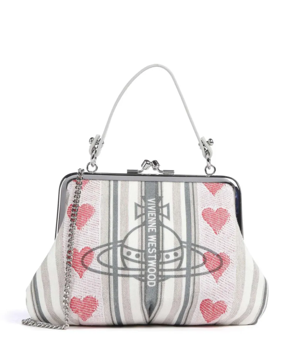 Granny Frame Linen Hearts Stripes Crossbody bag fabric multicolour