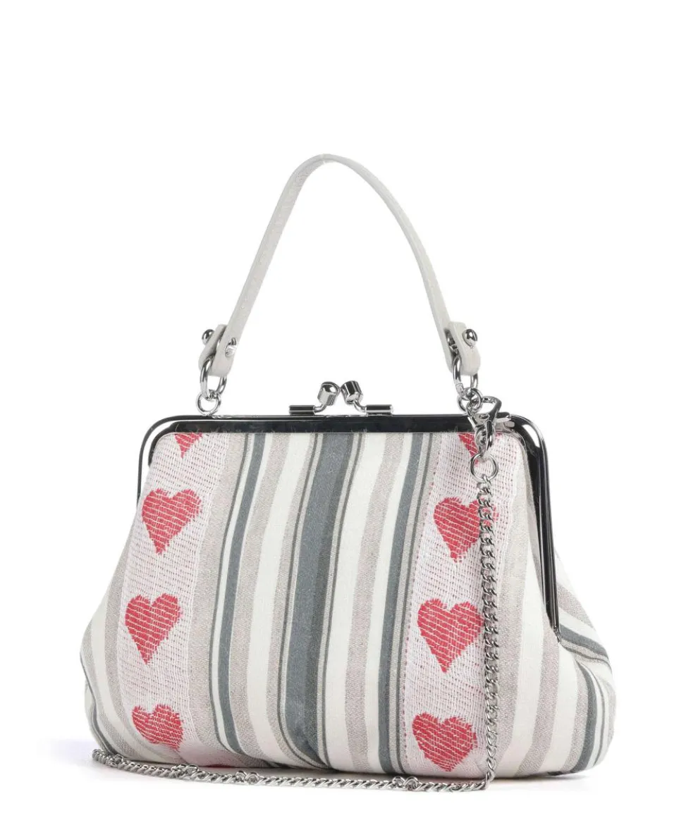 Granny Frame Linen Hearts Stripes Crossbody bag fabric multicolour