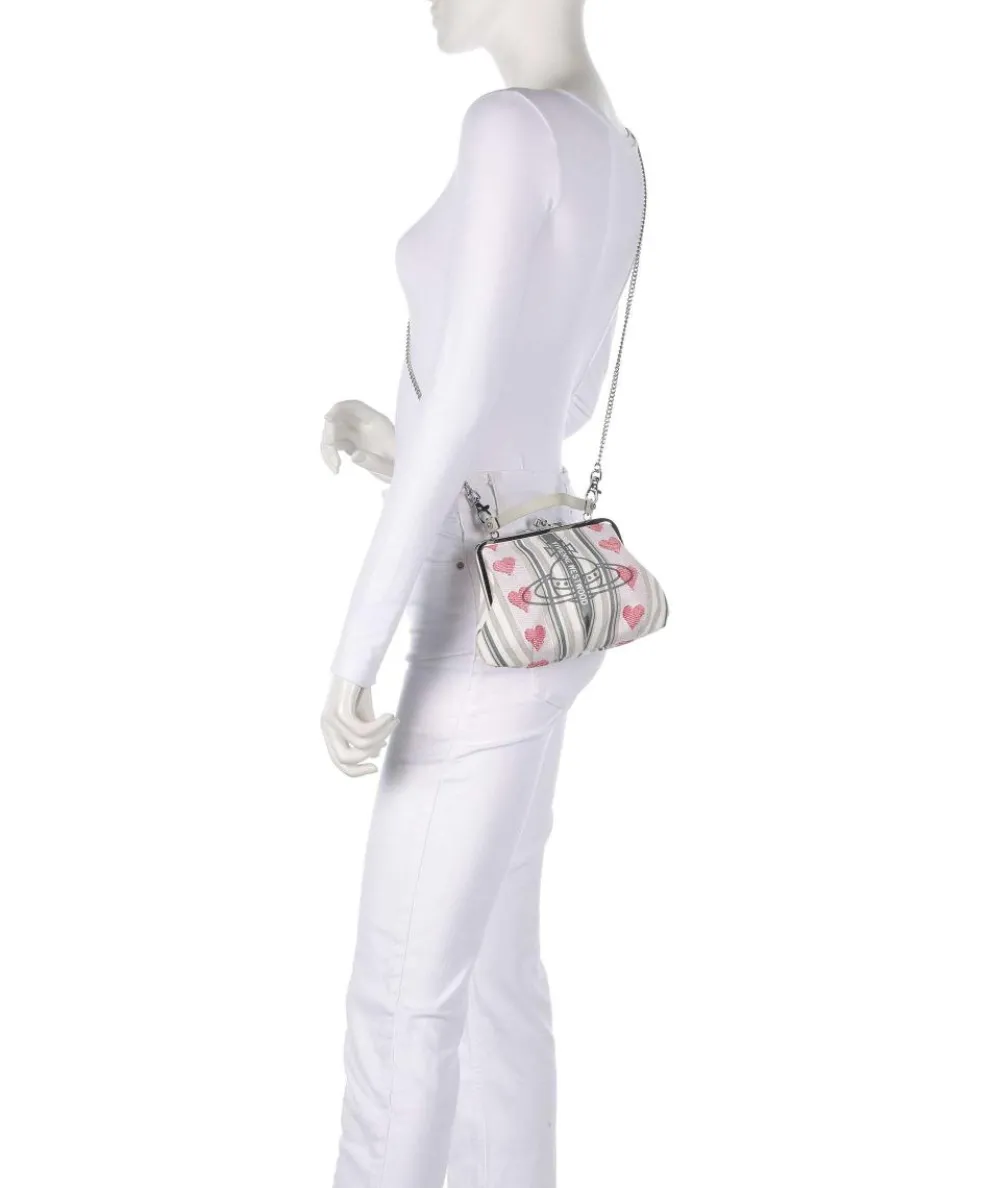 Granny Frame Linen Hearts Stripes Crossbody bag fabric multicolour