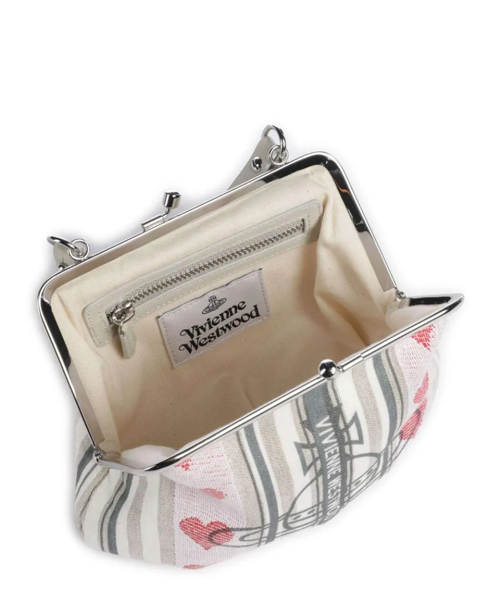 Granny Frame Linen Hearts Stripes Crossbody bag fabric multicolour