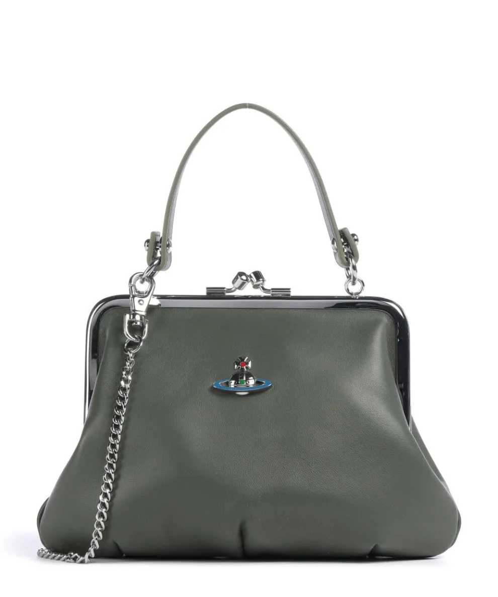 Granny Frame Nappa Crossbody bag lamb leather khaki