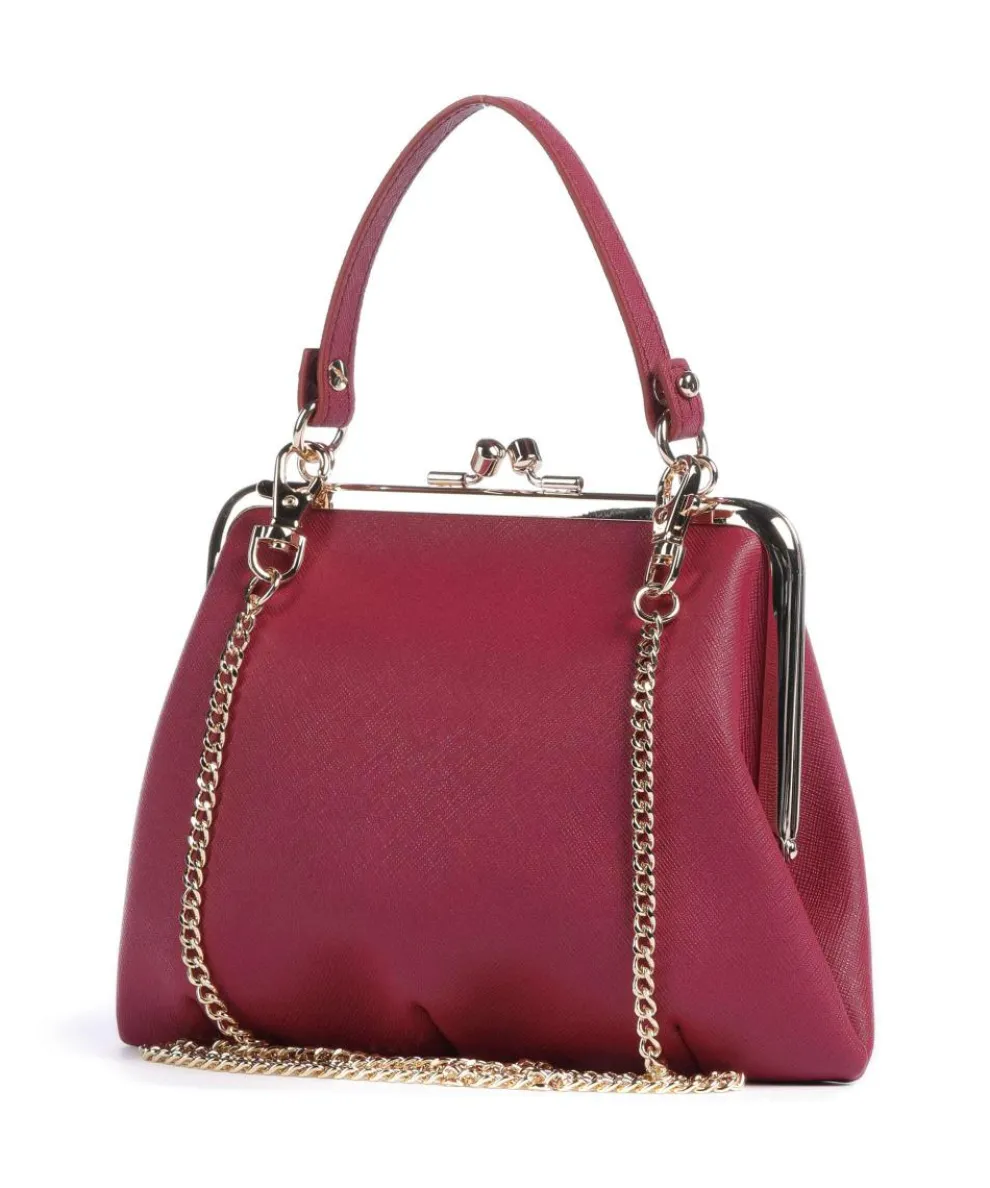 Granny Frame Saffiano Crossbody bag imitation leather dark red