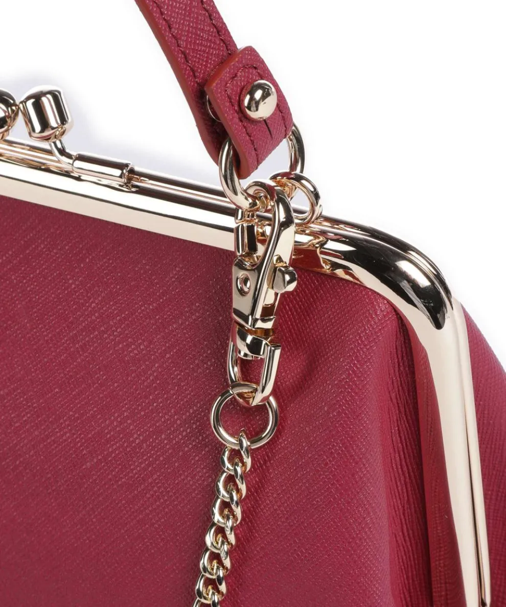 Granny Frame Saffiano Crossbody bag imitation leather dark red