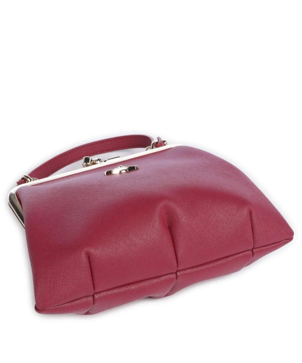Granny Frame Saffiano Crossbody bag imitation leather dark red