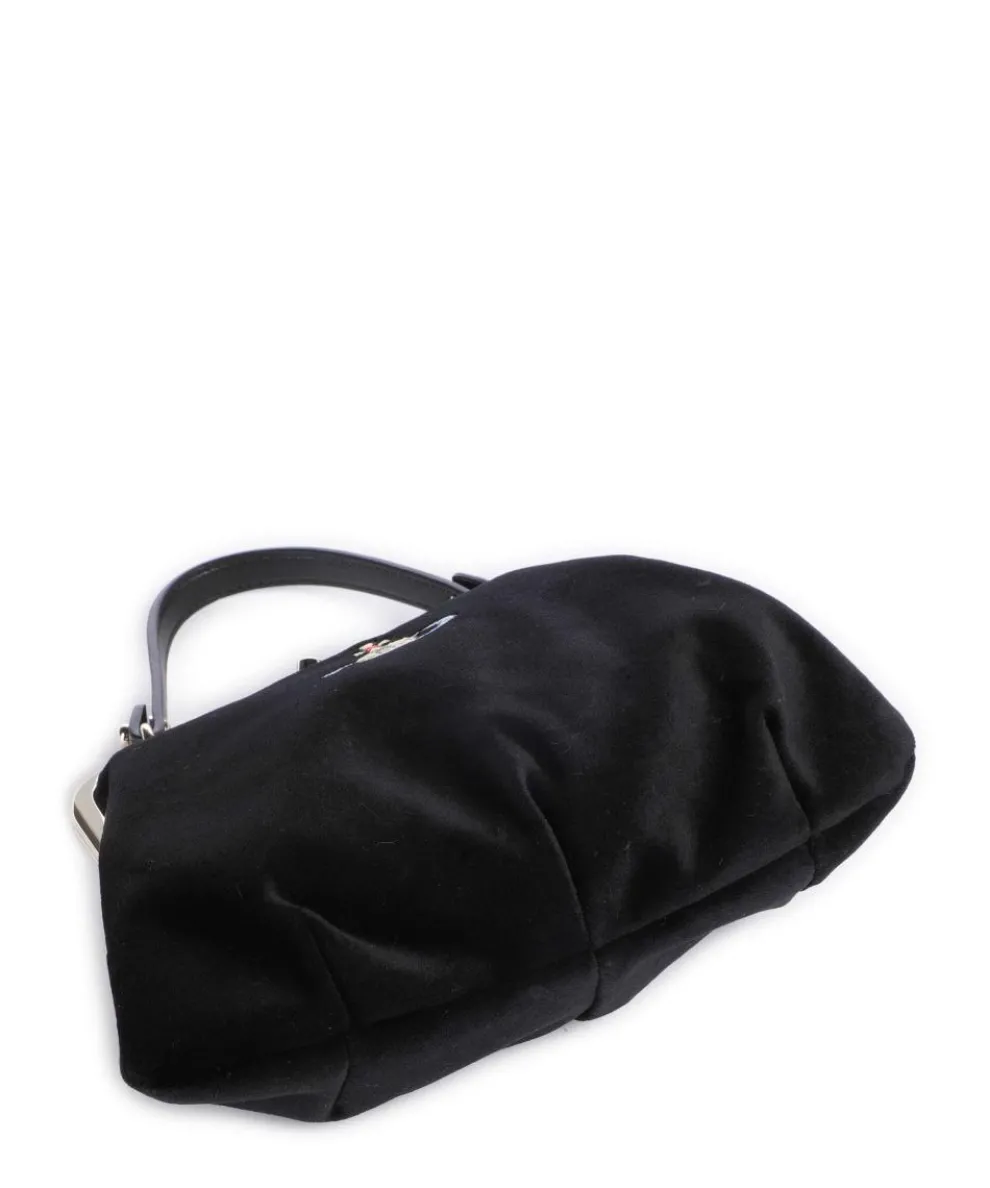 Granny Frame Velvet Crossbody bag velvet fabric black