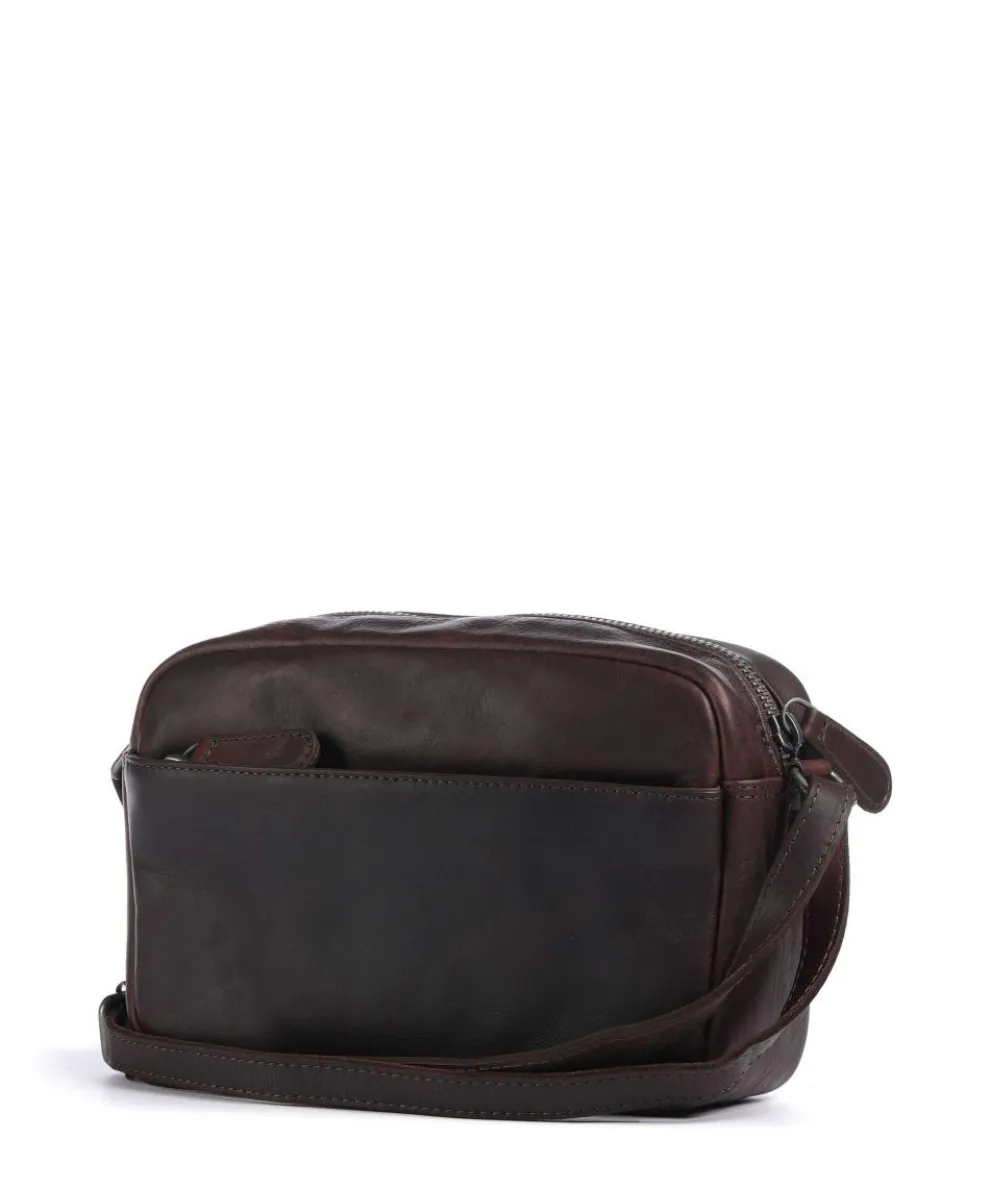 Cow Wax Pull Up Arona Crossbody bag pull-up cow leather dark brown