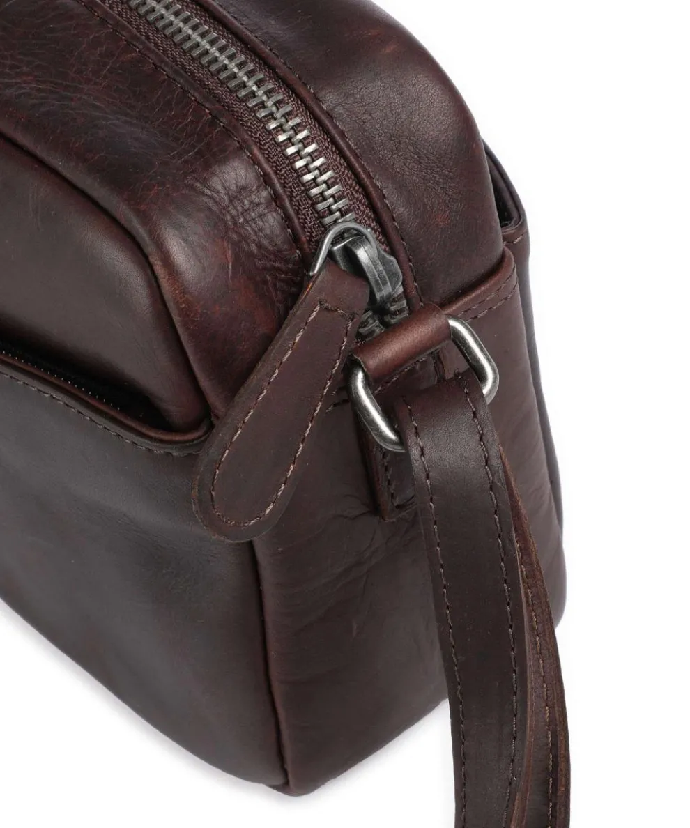 Cow Wax Pull Up Arona Crossbody bag pull-up cow leather dark brown