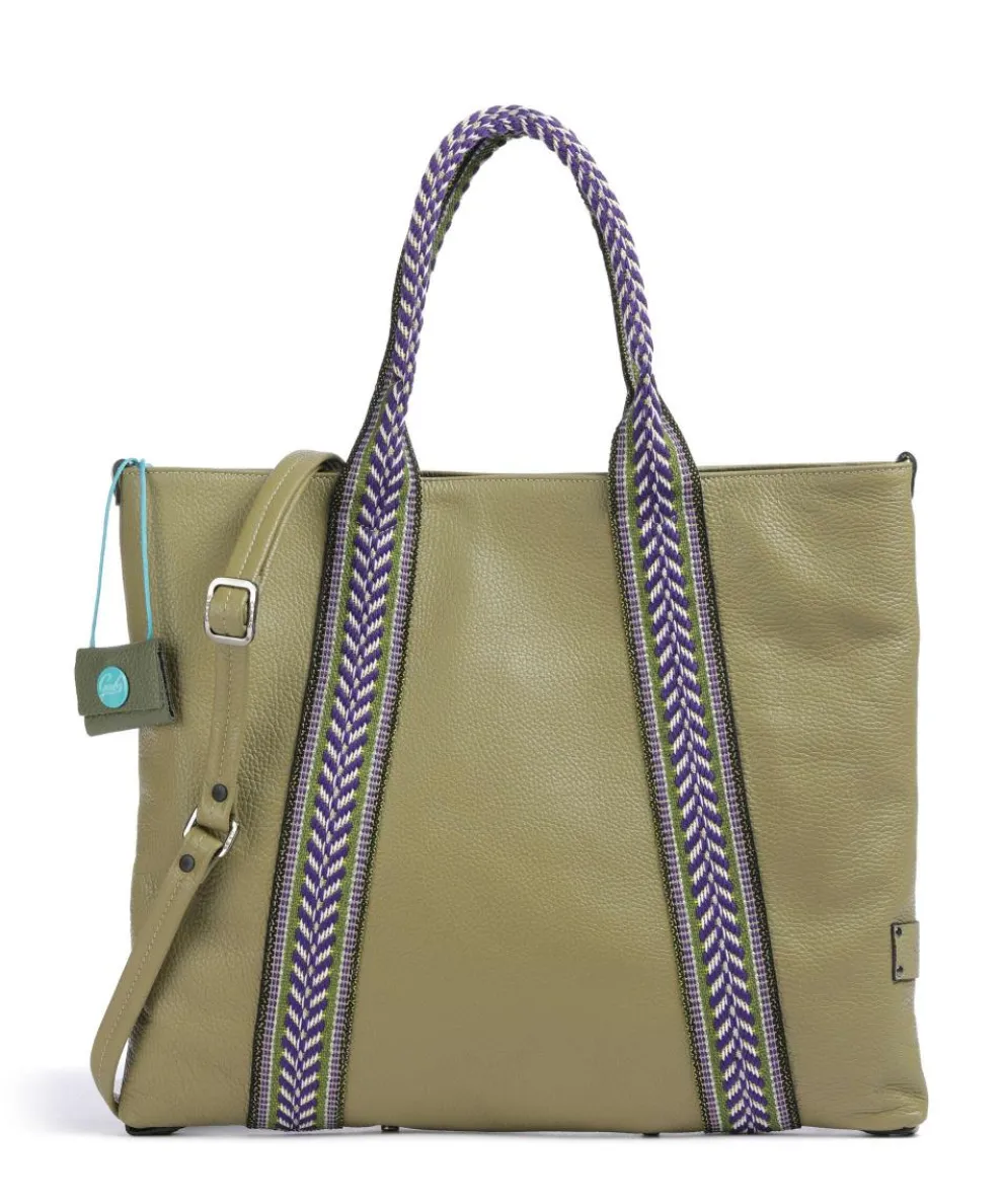 Guadalupe Lydia Tote bag grained calfskin olive-green