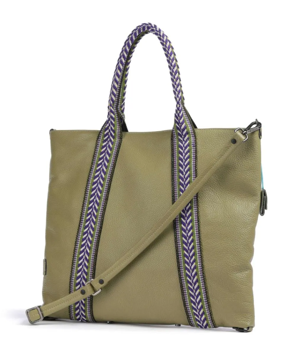 Guadalupe Lydia Tote bag grained calfskin olive-green