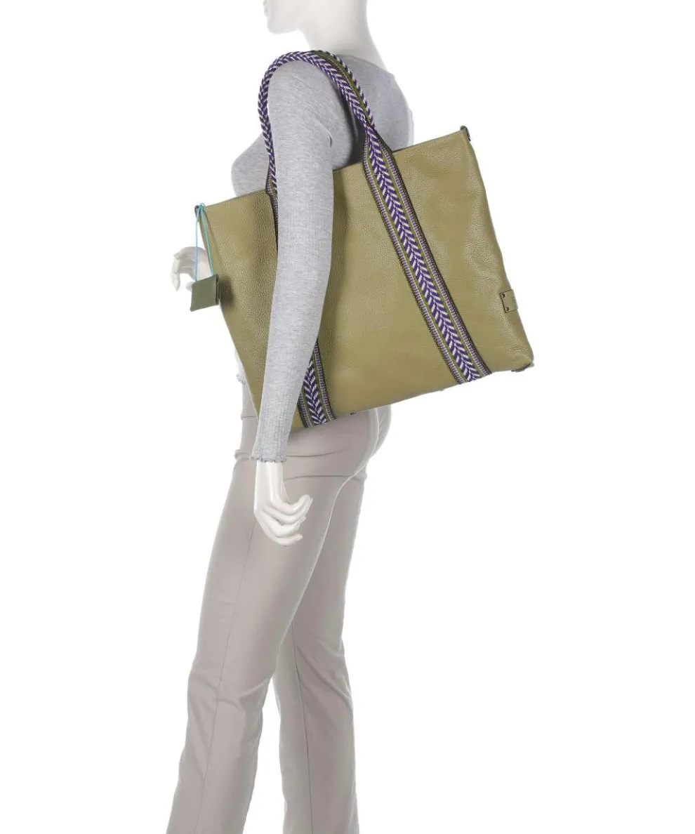 Guadalupe Lydia Tote bag grained calfskin olive-green