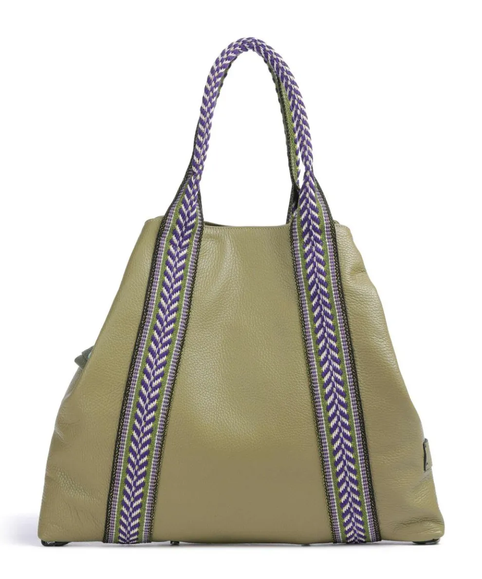 Guadalupe Lydia Tote bag grained calfskin olive-green