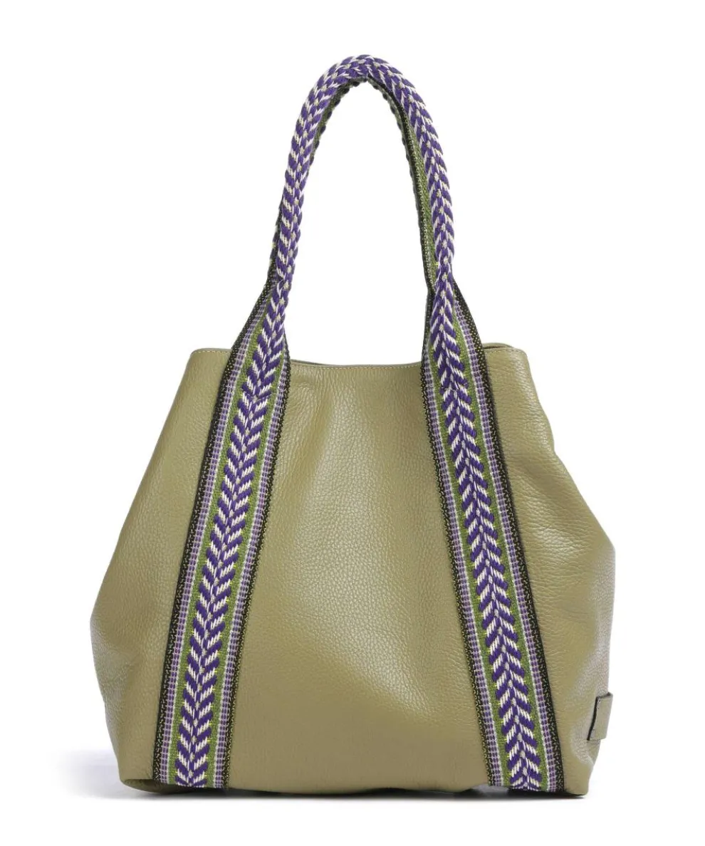 Guadalupe Lydia Tote bag grained calfskin olive-green