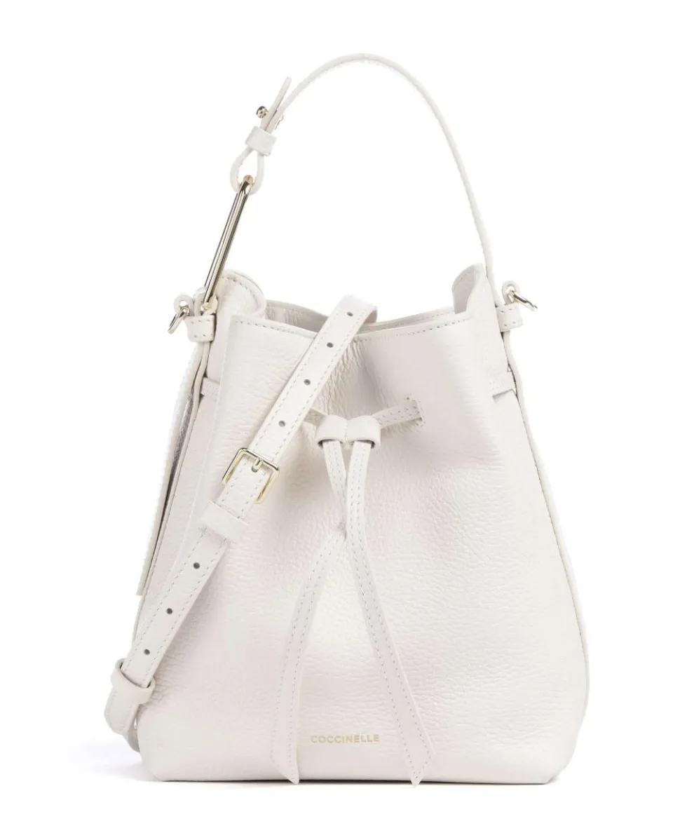 Malory Bucket bag grained leather white