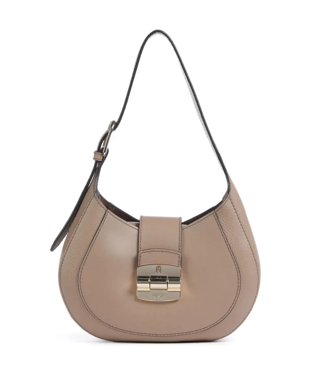 Club 2 S Hobo bag grained leather taupe