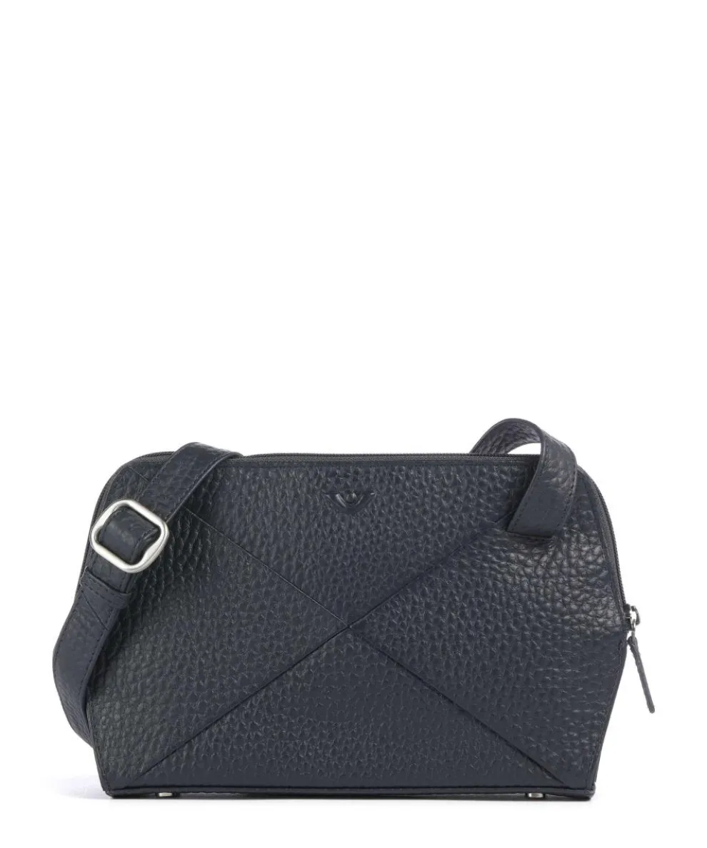 Hirsch Fietke Crossbody bag grained leather dark blue