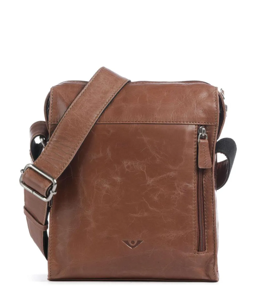 City Cowboy Clark Crossbody bag fine grain leather cognac