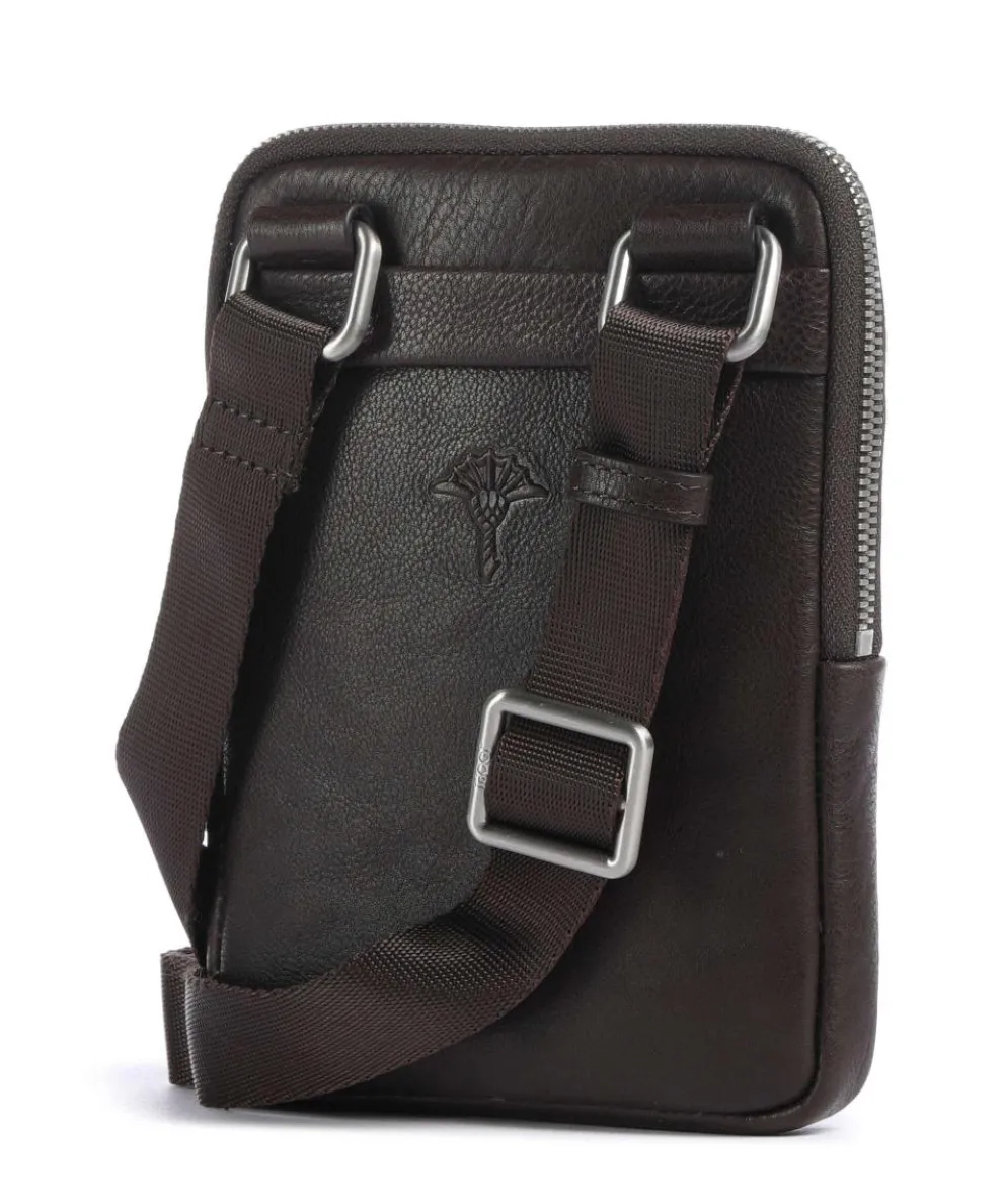 Treviso Rafael Crossbody bag fine grain leather dark brown