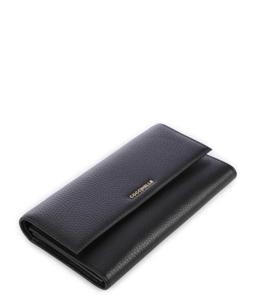 Metallic Soft Wallet leather black