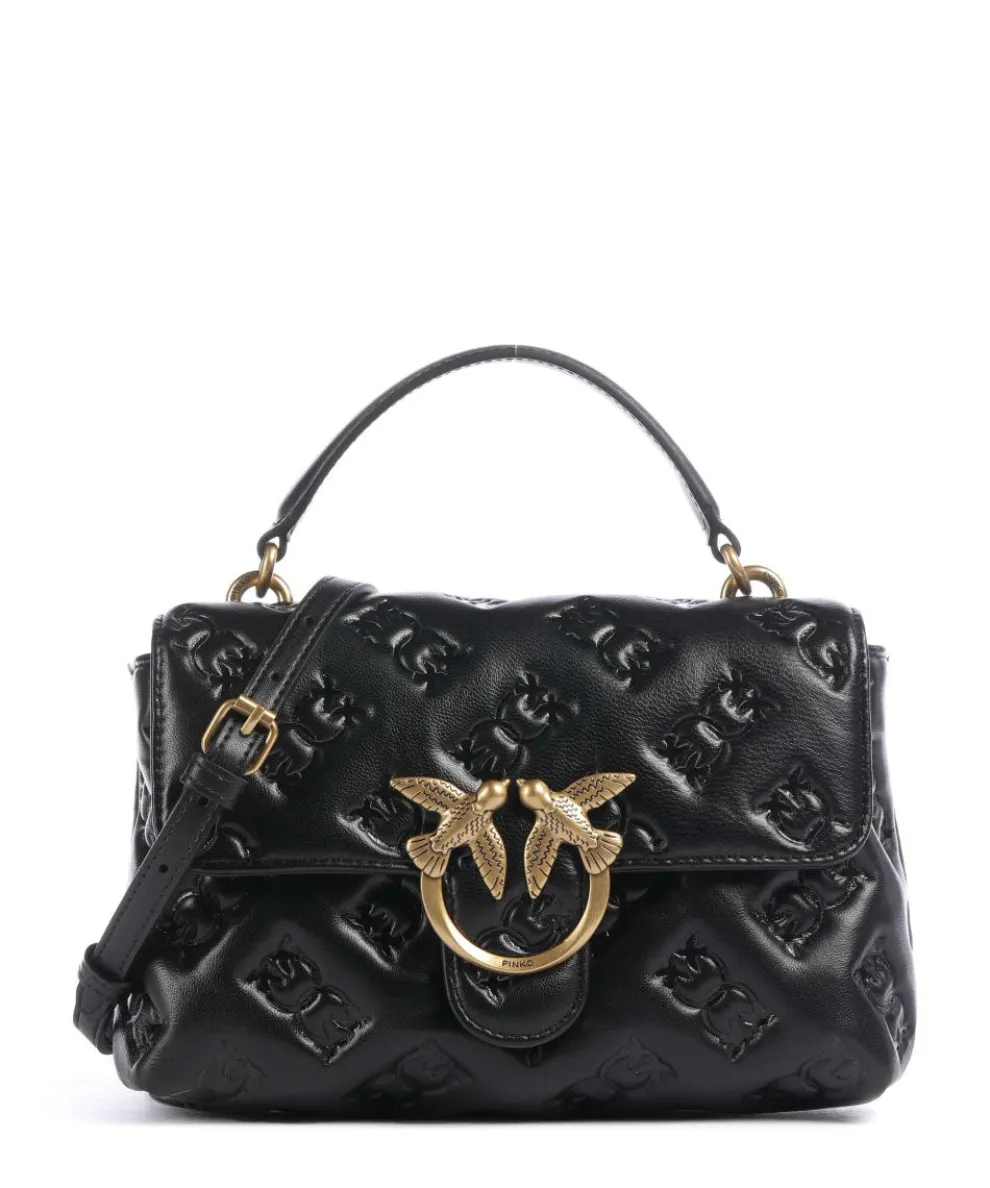 Love Lady Puff Mini Handbag embossed leather black