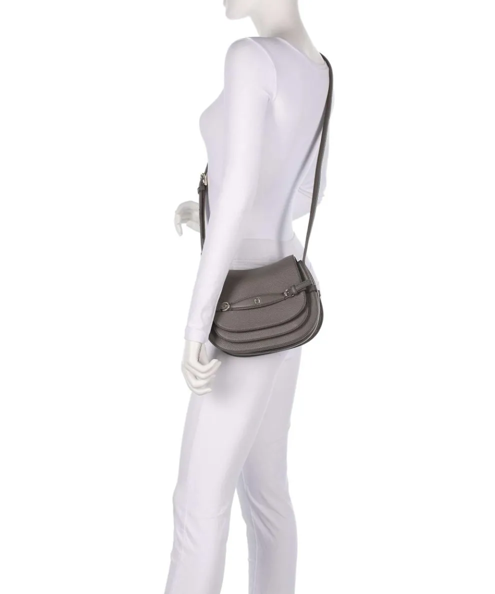 Cavallo S Crossbody bag grained cow leather dark grey