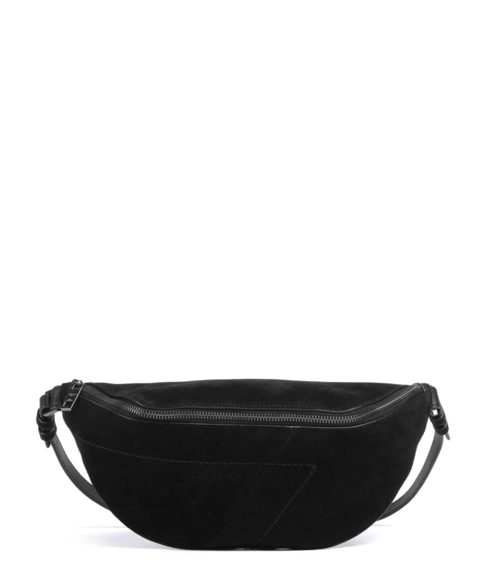 Edda Promo Suede M Fanny pack grained leather, brushed leather black
