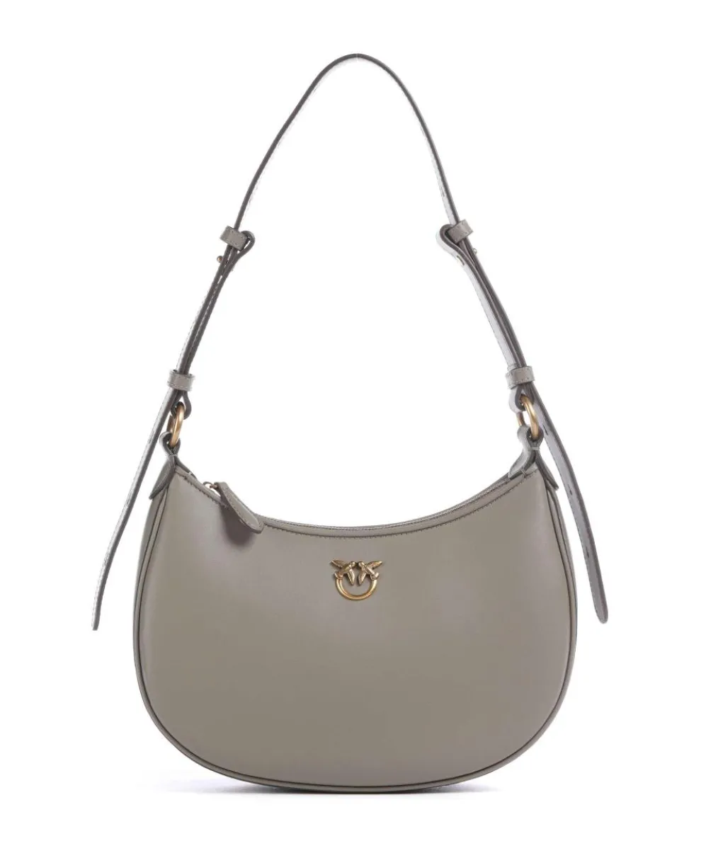 Half Moon Mini Shoulder bag fine grain cow leather grey