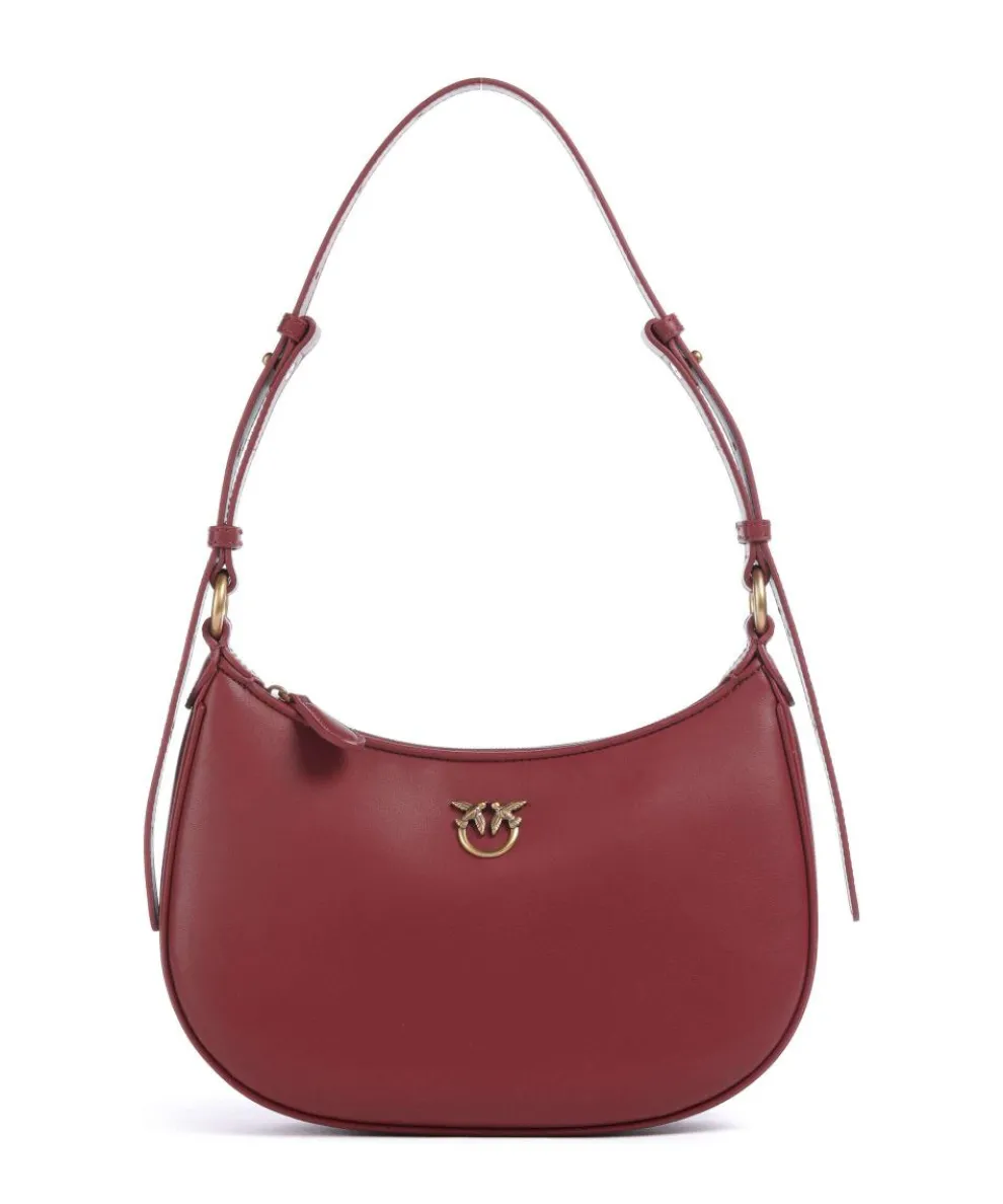 Half Moon Mini Shoulder bag fine grain cow leather bordeaux red