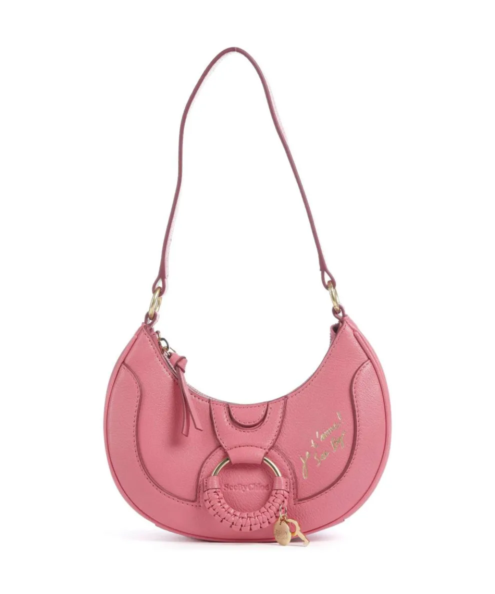 Hana Shoulder bag grained goatskin leather pink